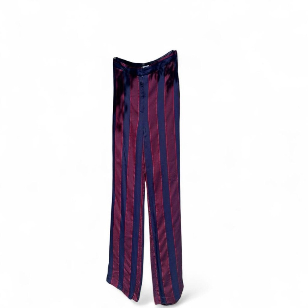 Express Navy and Red Striped Pants